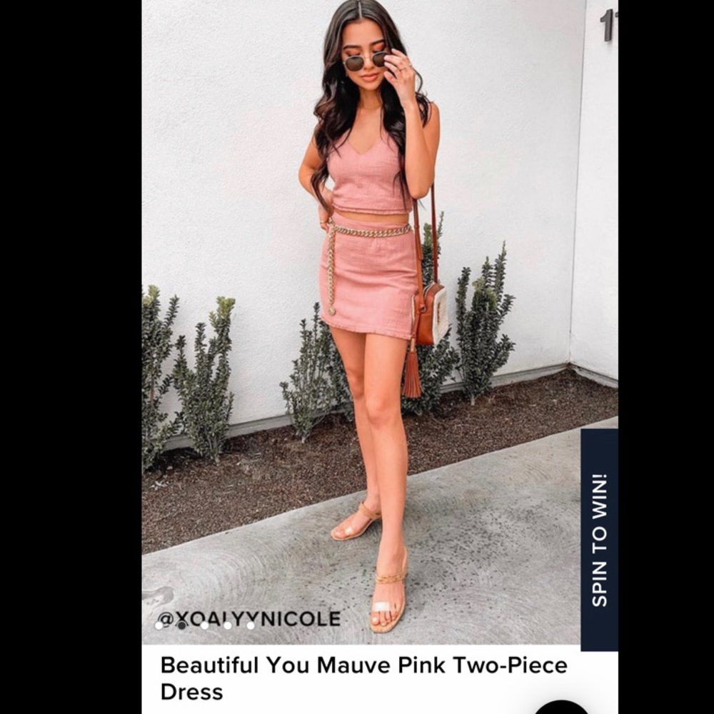 Beautiful You Mauve Pink Two-Piece Dress